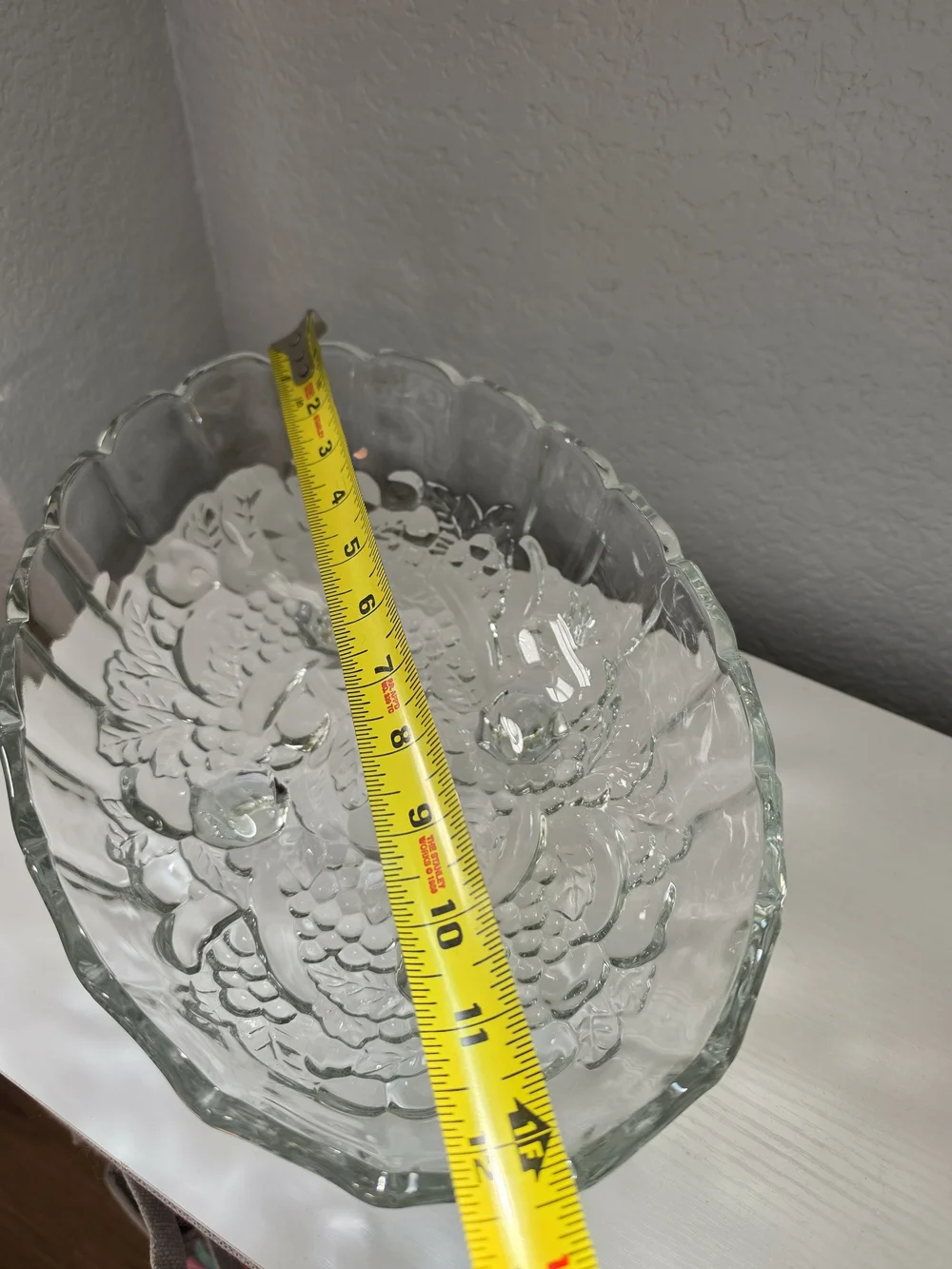 Vintage Indiana Glass Fruit Pattern Oval Footed Serving/Devorative Bowl